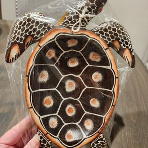 NIP Island Treasures wooden hand painted turtle bowl.